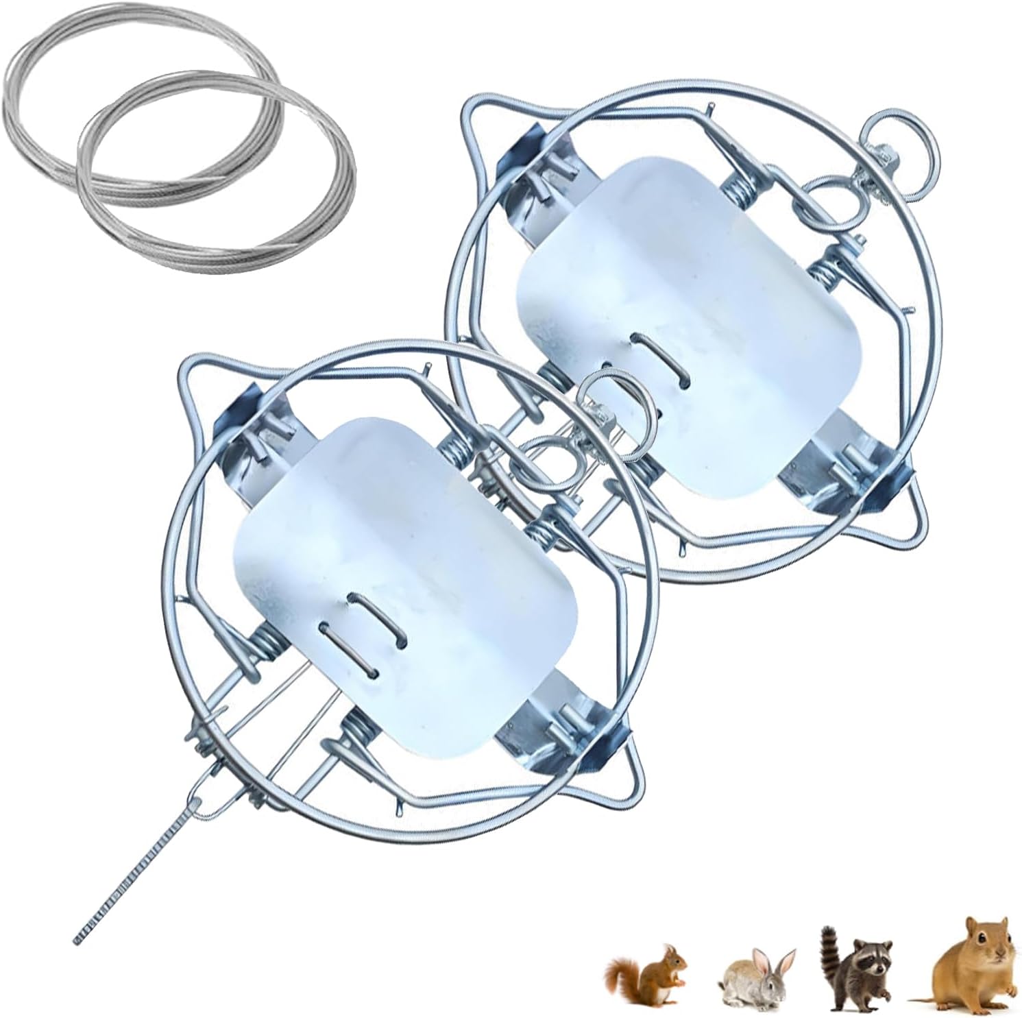2-Pack Mole Trap, High-Efficiency Lawn-Specific Mouse Catcher Reusable, Outdoor Use, Easy Setup HTG-0302 Model (6in-Galvanized)