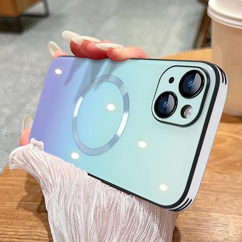 ZIYE Funda magnética para iPhone 14 Pro compatible con MagSafe Gradient, protección de lente de cámara, delgada, a prueba de golpes, suave TPU