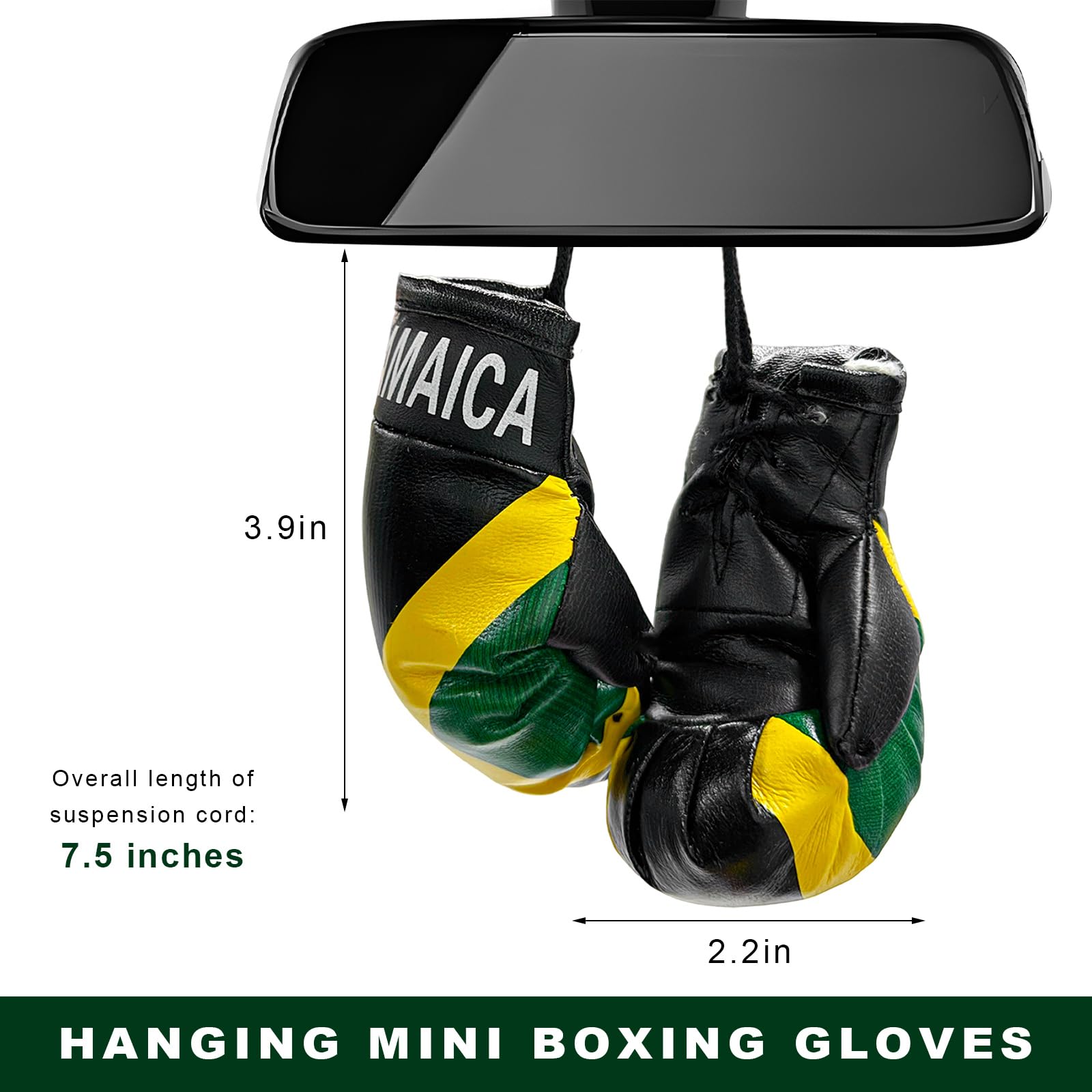 1 Pair Mini Boxing Gloves for Car Mirror Novelty Miniature Punching Gloves Automobile Mirror Hanging Accessories Christmas Ornament — view 2