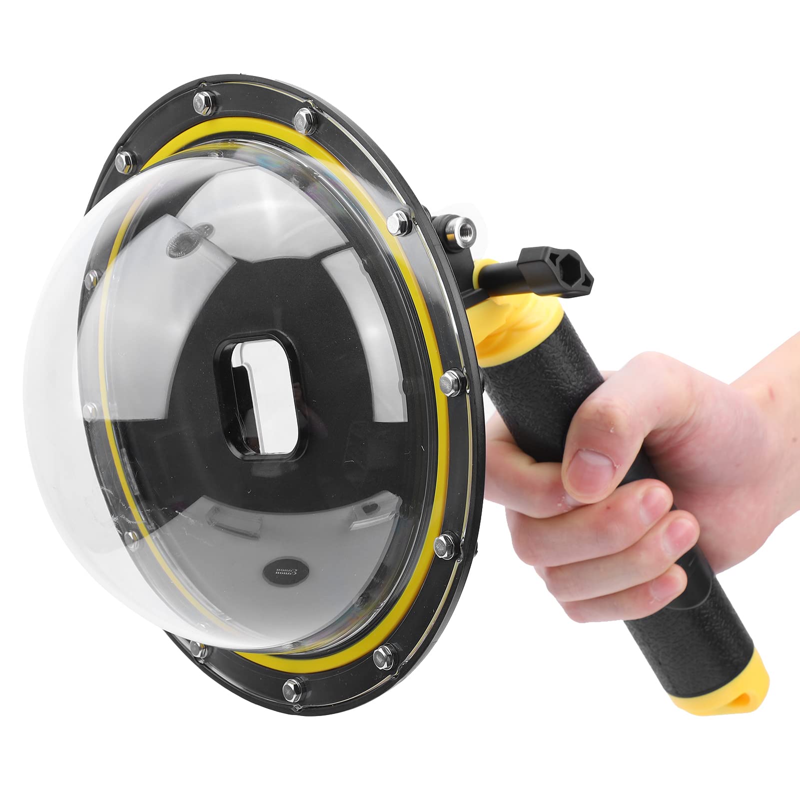 EMUKOEP Fisheye Sphere Custodia Impermeabile per Fotocamera con Pulsante di Scatto per gli Appassionati di Immersioni