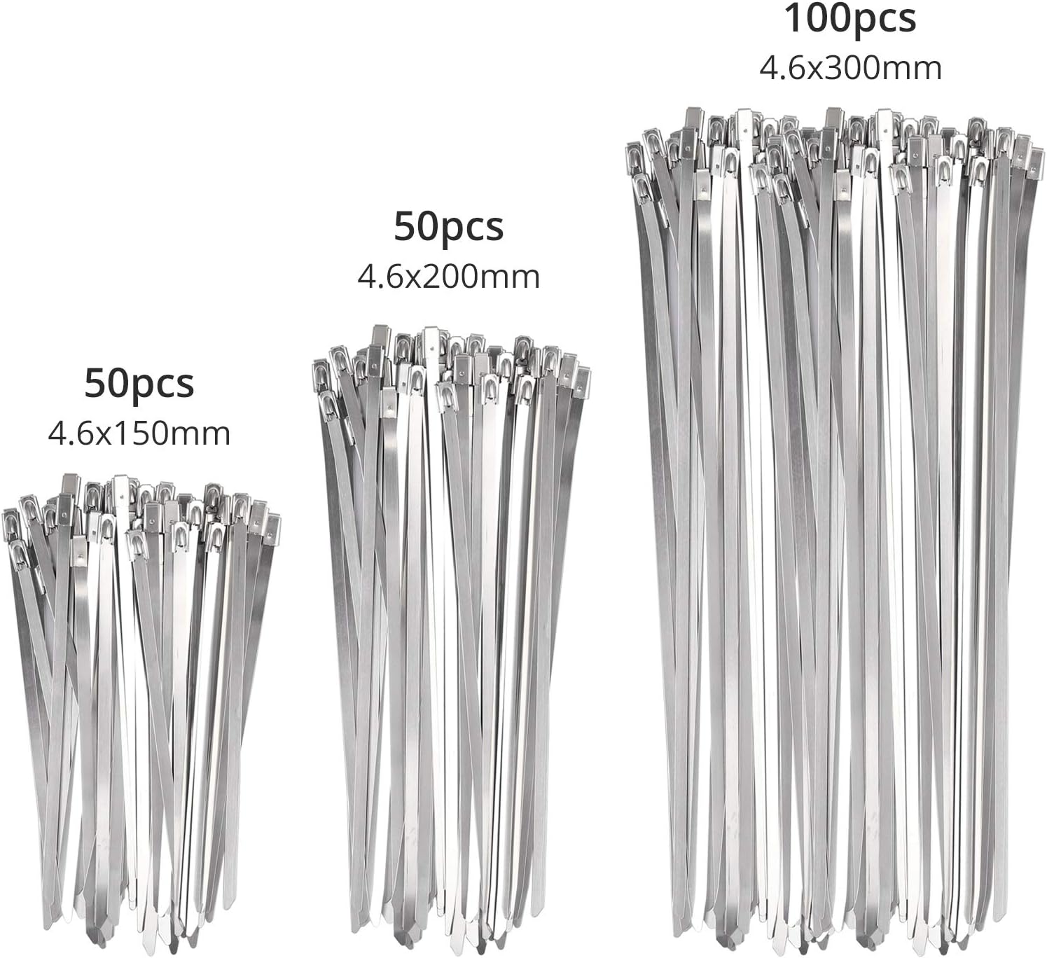 Best Cyber Monday 🔥 Proster Cable Tie Tool Set Stainless Steel Cable Tie Gun Adjustable Tensioning and Cutting Tool + 200pcs 304 Self-Locking Stainless Steel Cable Ties of sizes 4.6x150mm, 4.6x200mm, 4.6x300mm