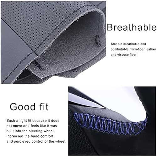 Funda de cuero negro para volante de automóvil, para Buick Sail Opel Astra G H Opel Zafira A, cubierta de volante de coche cosida a mano