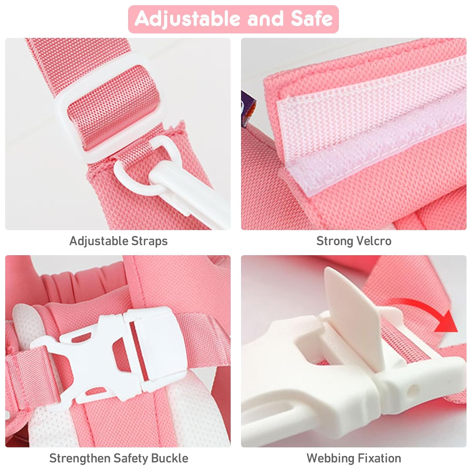 Baby Walking Helper, Handheld Baby Walking Harness, Infant Walker Assistant Belt, Toddler Standing Support Help Baby Walk, Walking Assistance for Babies 8-16 Months (Pink)