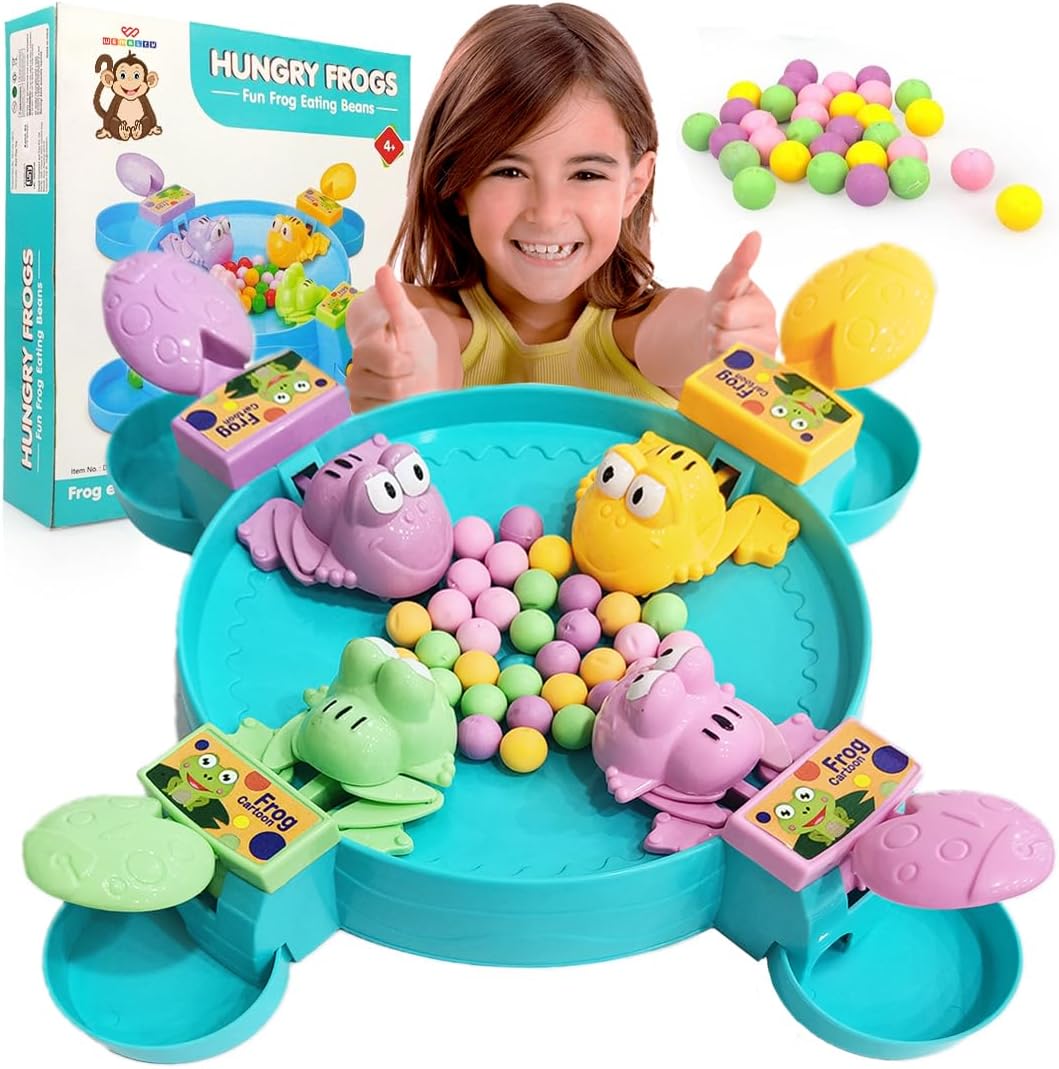 Wembley Hungry Frog Game for Kids Indoor Family Board Games Bean Eating Frog Toys for Kids Activity 2 to 4 Player Fun Interactive Crristmas Birthday Gift Girls Boys Toys - Proudly Made in India