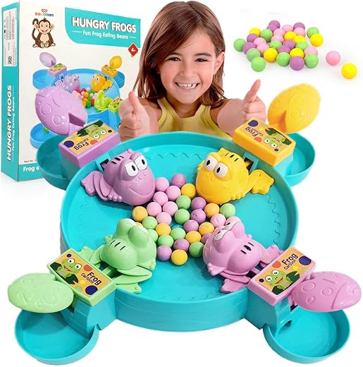 Wembley Hungry Frog Game for Kids Indoor Family Board Games Bean Eating Frog Toys for Kids Activity 2 to 4 Player Fun Inte...