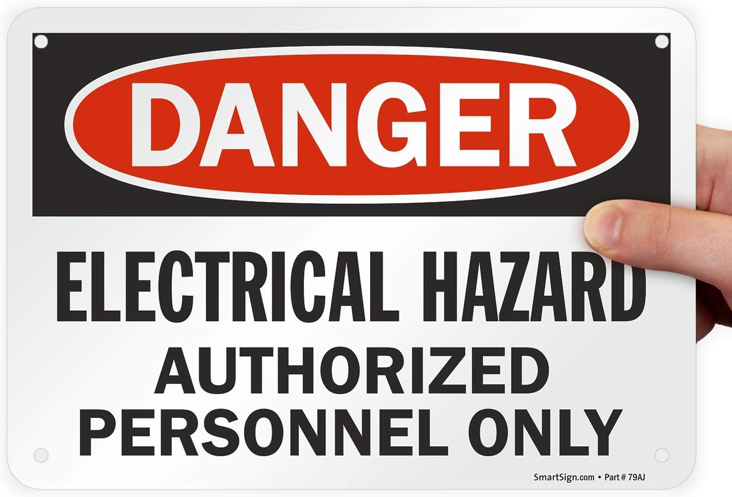 SmartSign "Danger - Electrical Hazard, Authorized Personnel Only" Sign | 7" x 10" Plastic