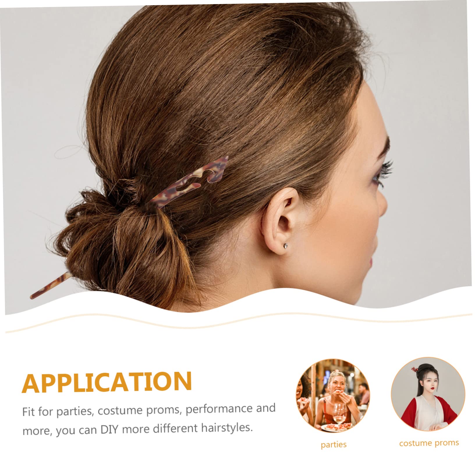 FOMIYES 3er-sets Haarstab Im Chinesischen Stil Acetat-blatt Haarnadelstab Für Dutt Lockiges Haar-accessoire Elegant Und Stark 4 Stück * 3