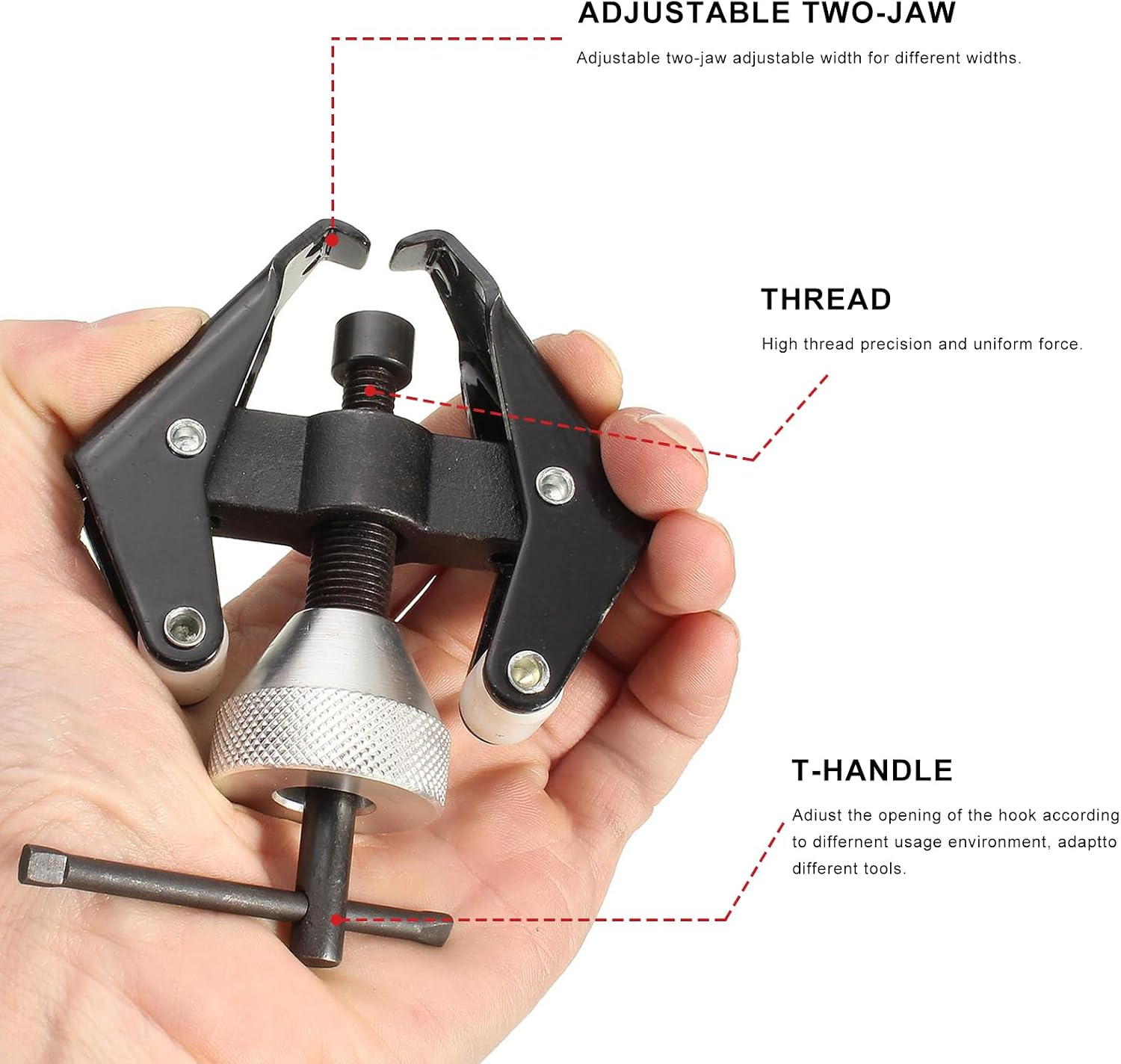 Battery Terminal and Wiper Arm Puller Removal Tool, Heavy-Duty Windshield Wiper Arm Bearing Remover, Portable Steel Battery Terminal & Arms Bearing Puller Auto Repair Tool