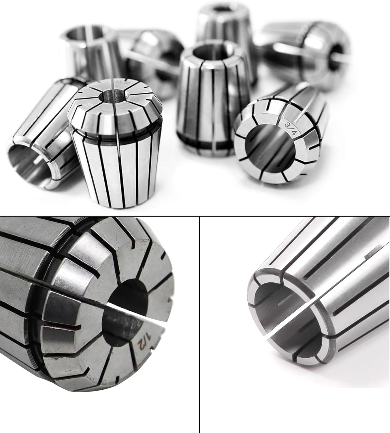 GBJ ER11 ER16 ER20 ER25 ER32 ER40 Spring Collet Set for CNC Engraving Machine and Milling Lathe Tool Workholding Engraving Collets (26pc ER32)