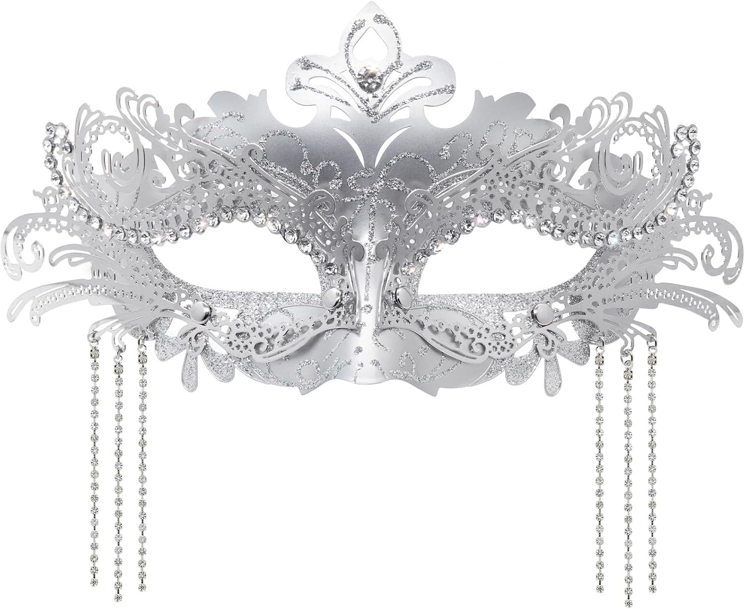 Coddsmz Women Masquerade Mask with Rhinestone Chains Venetian Mask Mardi Gras Decoration for Carnival Party Costume Masks