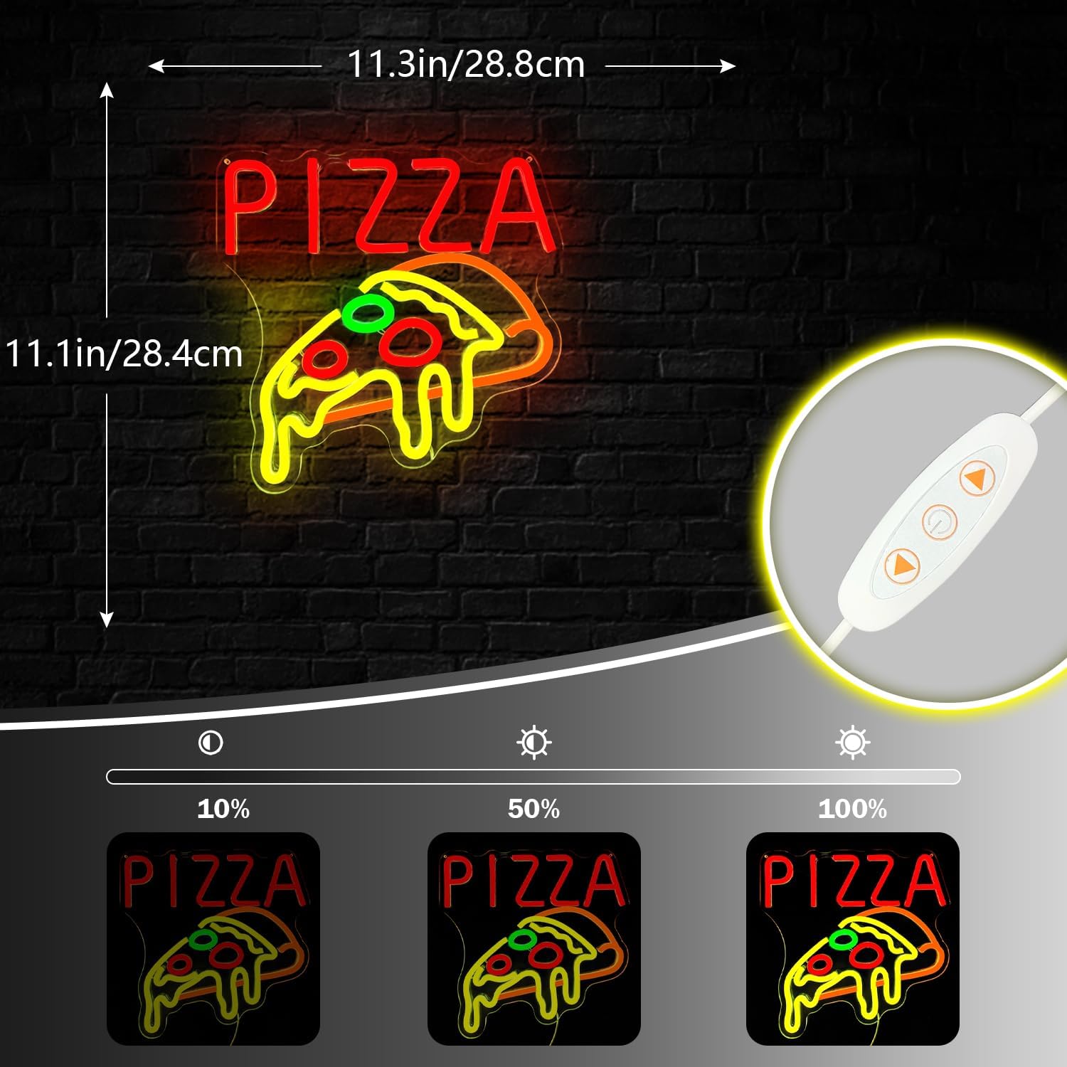 Pizza Neon Signs for Wall Decor Pizzeria Neon Light LED Signs for Business Shop Pizza Party Decorations Light Up Pizza Sign Neon Wall Art