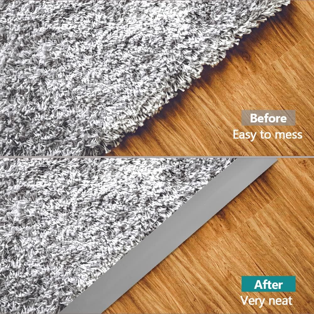 20Ft Self Adhesive Floor & Door Flat Transition Strip, 2" Wide Vinyl Floor Edging Trim Strip, Thresholds for Doorways Laminate Floor Gap Covering(Grey)