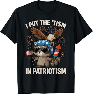 I Put The Tism in Patriotism Athletic Eagle T-Shirt