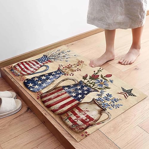 Miniatura 212 de Alfombras y tapetes de cocina Hello Fall, 2 unidades, color azul, naranja, calabaza, hoja de arce, pájaros, alfombras antideslizantes con pasillo