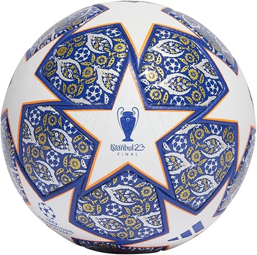 adidas UCL Istanbul Pro Match Ball, TOP:BLANCO/TEAM ROYAL BLUE/SOLAR NARANJA/PLATA MET. INFERIOR: GO (HU1576)