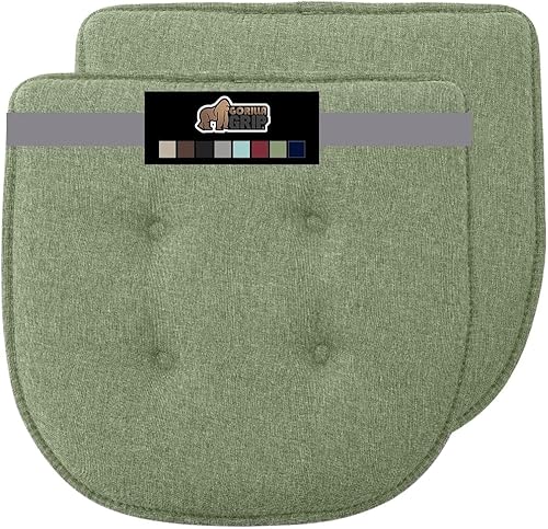 Miniatura 55 de Gorilla Grip - Cojines de espuma viscoelástica para silla, comedor, mesa de cocina, sillas de oficina, se mantienen en su lugar, de microfibra, Negro