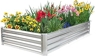 6×3×1ft Raised Garden Bed with Support Rods,Galvanized Raised Garden Bed...