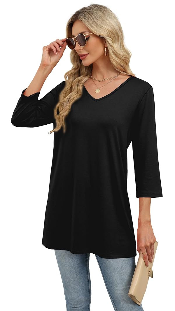 OFEEFAN Black Dress Tops For Women Work Shirts For Women With Leggings XL by OFEEFAN - Used condition - US$13.49