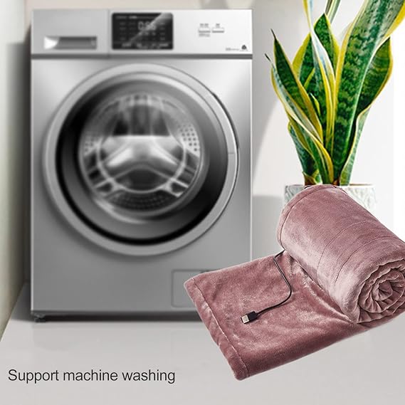 DULRLLY USB Electric Heated Blankets, Portable Heated Throw Blanket with 3 Heating Levels, Outdoor Cordless Heating Blanket for Winter Home Office and Car Machine Washable, Flannel