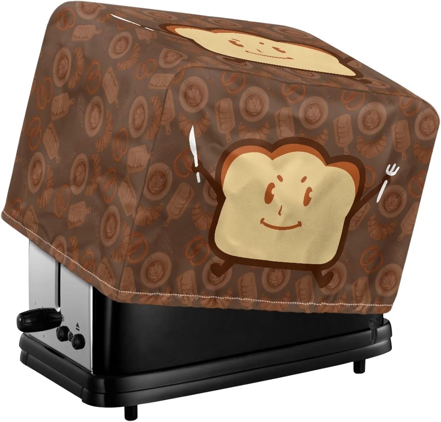 Toast Bread Print Toaster Cover 2 Slice Bread Machine Covers Dustproof Oven Covers Anti Stains Small Appliance Cover Portable Bread Maker Cover