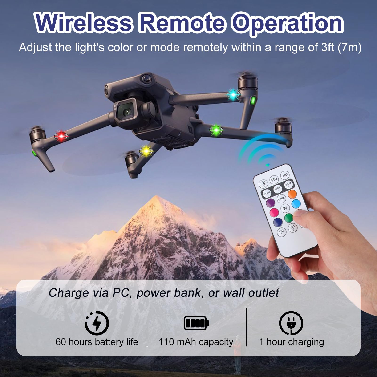 Kit Lumière Drone Anti-collision Fututech Lumière Stroboscopique Pour DJI Air 3S NEO Mini4 Compatible DJI Air 3 Mini 4