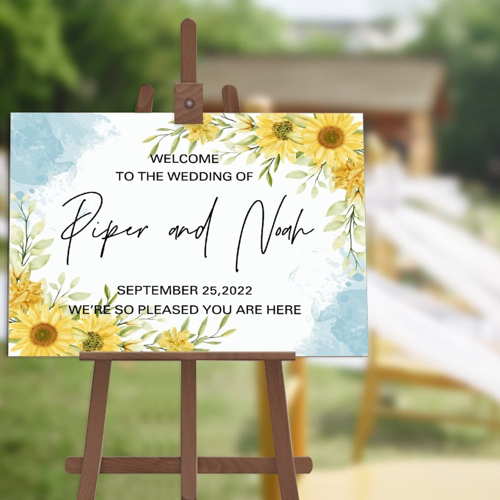Cadeau de fiançailles original : panneau de bienvenue personnalisé en bois pour futur mariage