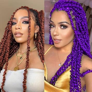 18 inch 6Packs Passion Twist Hair 350# and 24 Inch Passion Twist Hair 2Packs Purple
