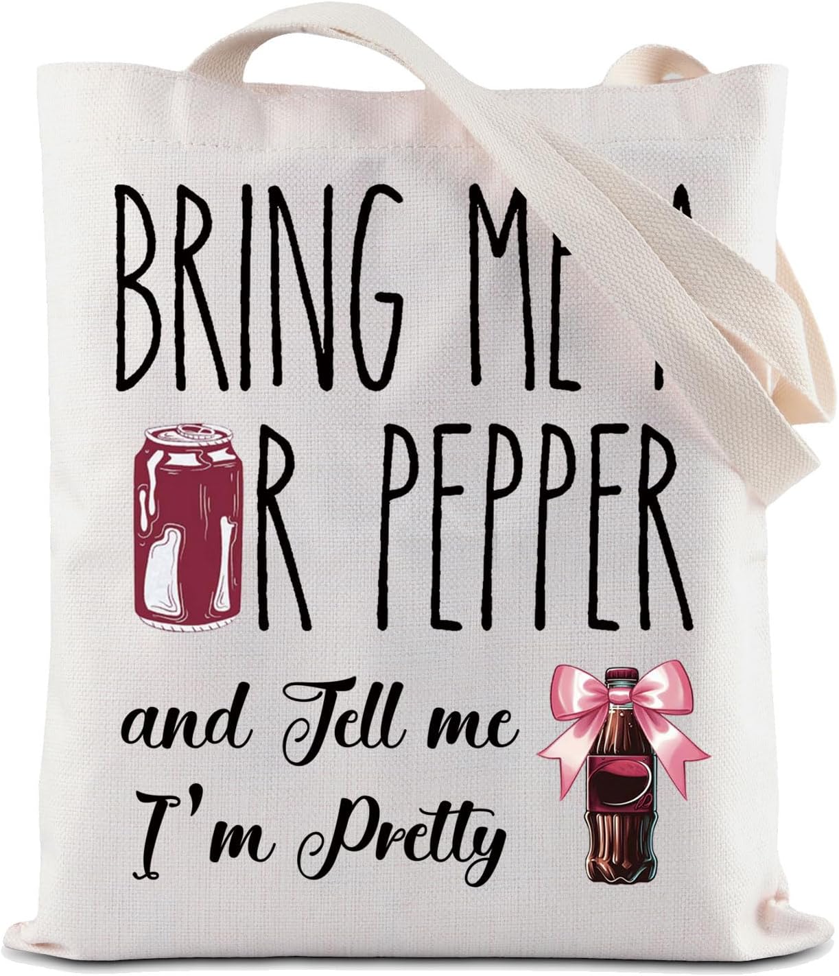 ZJXHPO Soda Tote Bag Soda Addict Reusable Grocery Shopping Bag Vodka Drinker Shoulder Bag Soda Drinking Lover Gift (Pretty Tote), Medium
