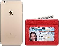 Vista 4 de Tarjetero para tarjetas de crédito, de cuero, delgada, minimalista, con bloqueo de RFID, talla única , rojo (Red With Id Window)
