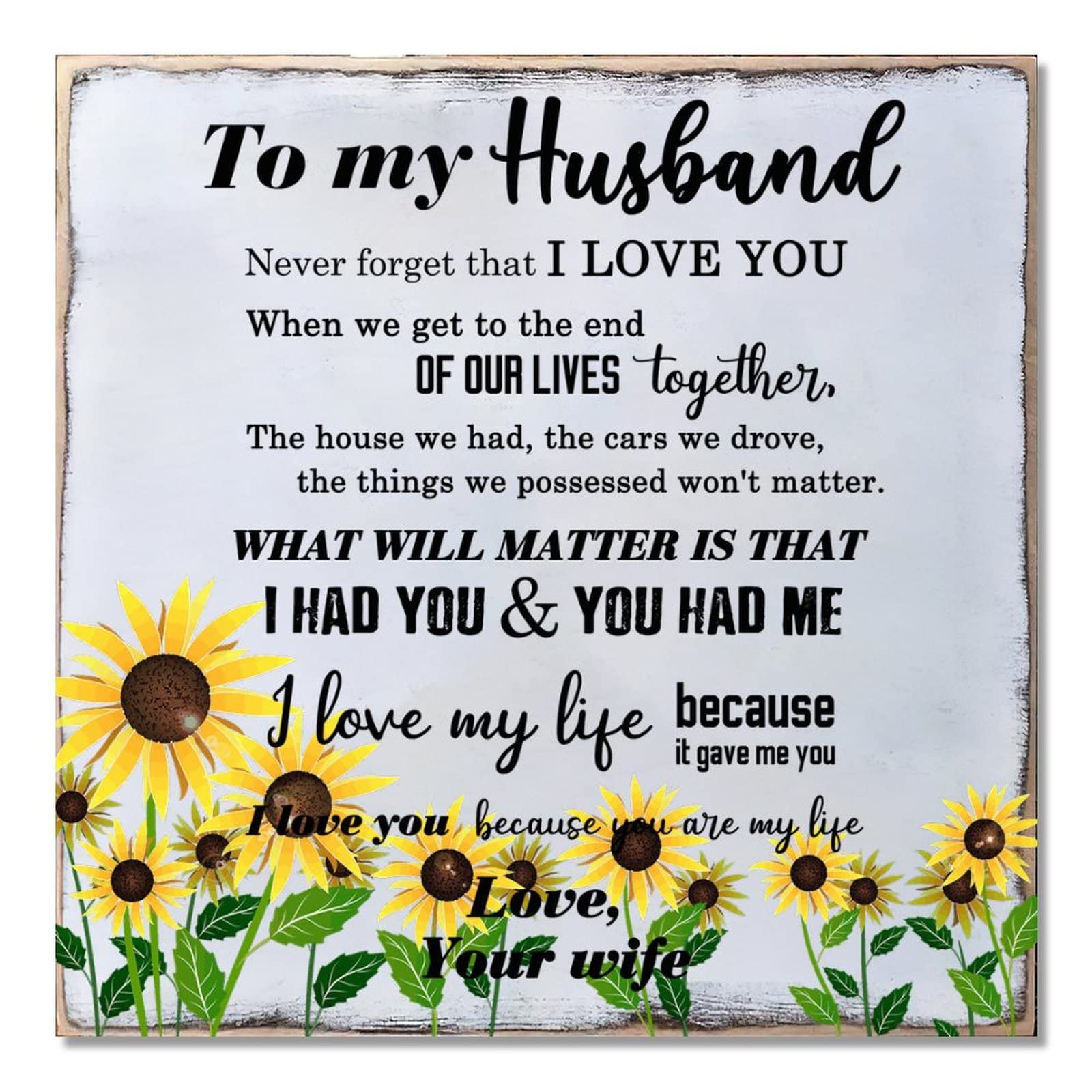 Plaque murale en bois tournesol 40x40cm déco ferme rétro