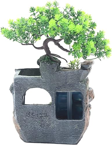 Vista 42 de Indoor Waterfall Fountain Tabletop Fountains with LED Lights,with Rolling Ball Atomizer,Lighted Illuminated Waterfall Indoor Small Rockery Desktop