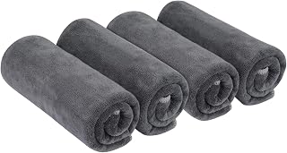 VIVOTE Microfiber Gym Towels Sports Sweat Towel Super Absorbent Ultra Soft Multifunction Man Women Fitness Workout Travel Camping Hiking Yoga 4 Pack 40 x 80 cm (Gray) …