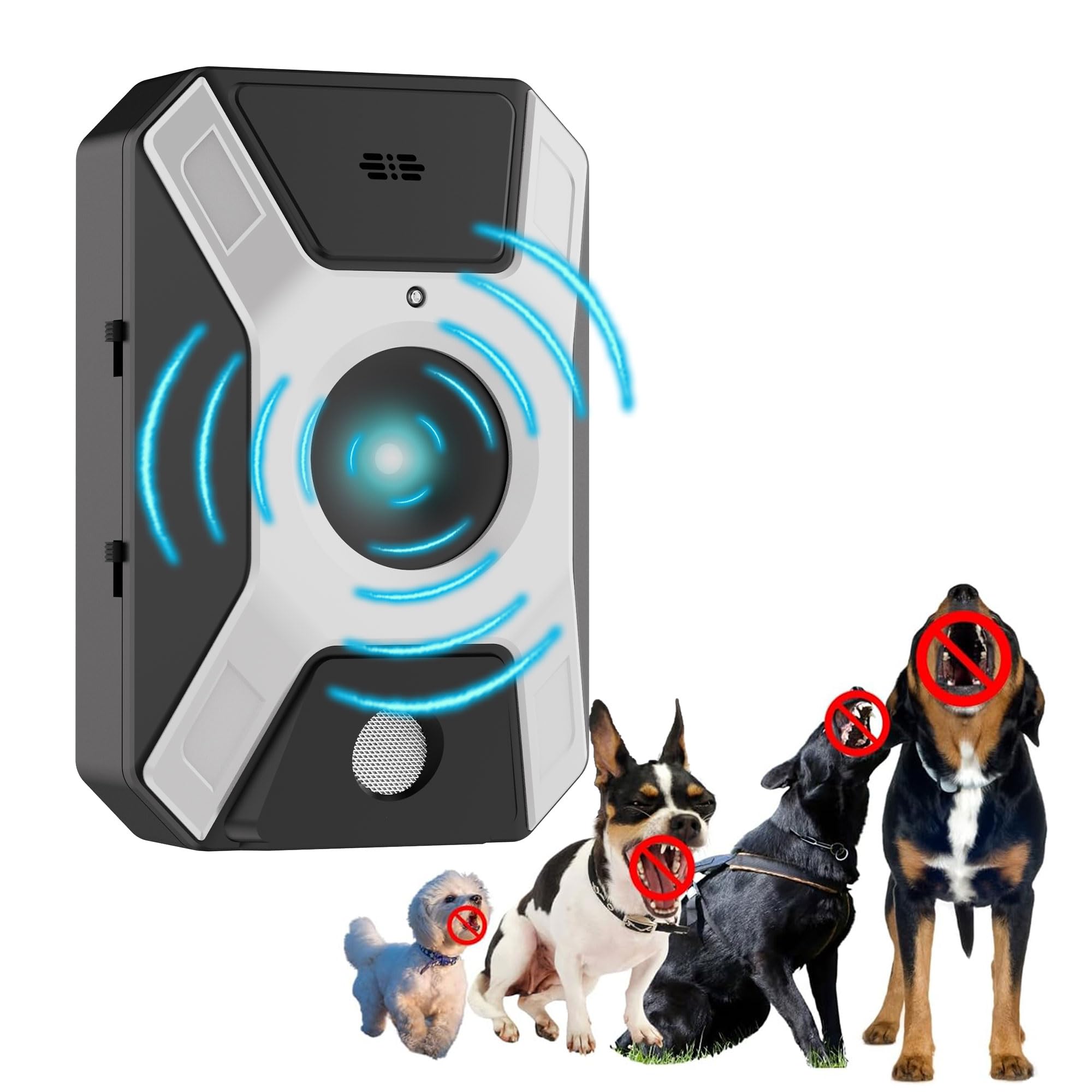 Ultrasonido para Perros, 3 Niveles Ajustables, frecuencia antiladridos para Perros para Interior y Exterior, antiladridos para Perros Grandes y medianos