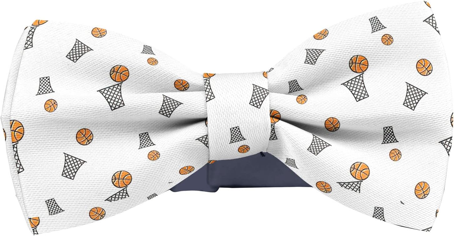 Adjustable Pre-tied bow tie for Men (Basketball Sport Pattern) Elegant Cute Bowties for Dogs Cats Pets