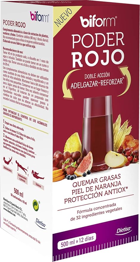 Dielisa Biform Poder Rojo: Complemento Líquido para Control de Peso y Quema de Grasas