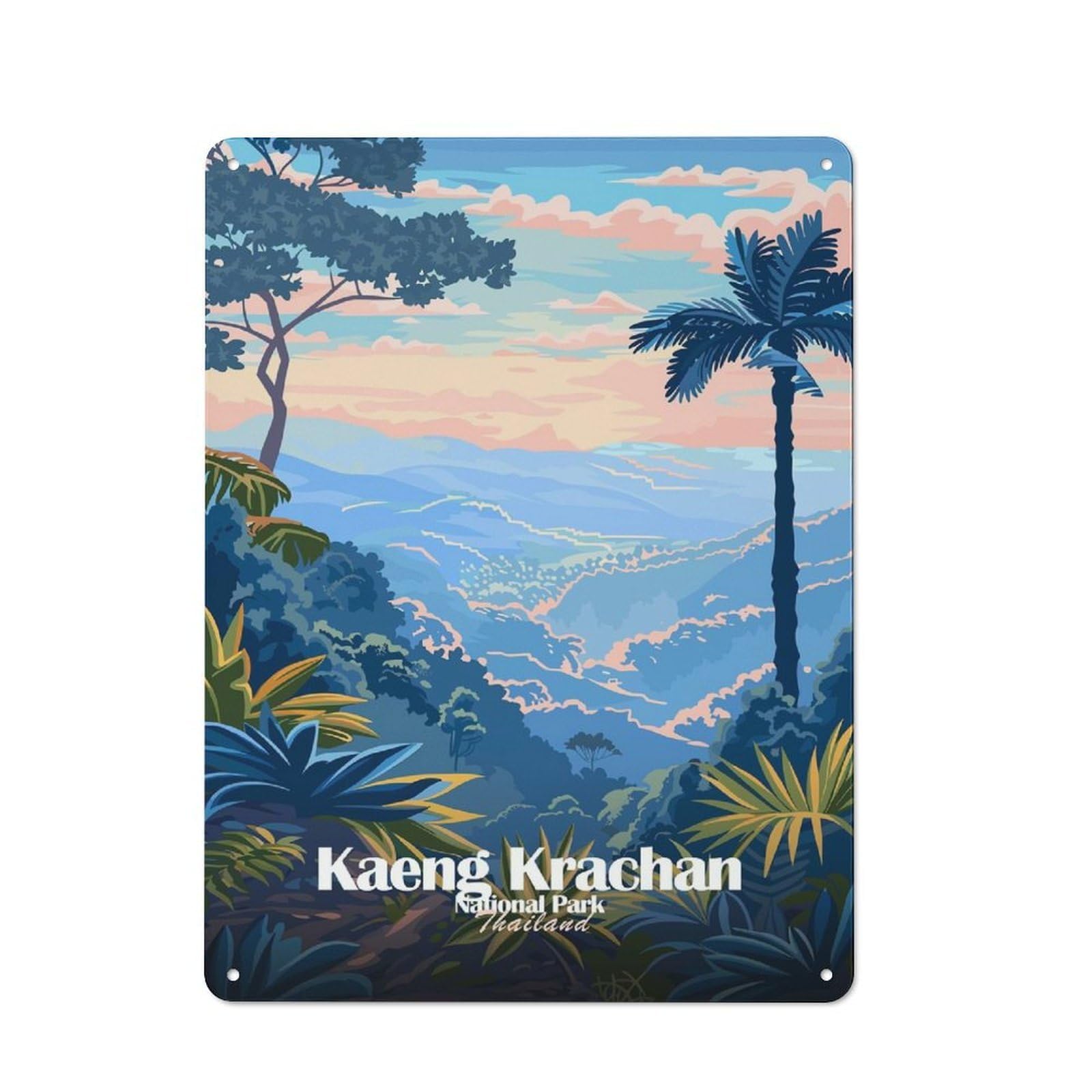 Junmoney Style-15 Kaeng Krachan National Park Thailand Vintage Tin Wall Plaque 40X30cm For Hobby Room Or Studio, A Decorative Metal Sign For Hobby Rooms And Studios