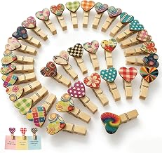 Mini Wooden Clothes Pegs, 50 Pieces Colourful for Crafts DIY Decoration Wedding Photo Party Crafts