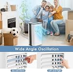 DORTALA Portable Air Conditioner 9000 BTU, Powerful AC Unit with Remote Control, Sleep Mode, 24H Timer, Window Kit, Mobile AC for Bedroom, Dorm, Cool Rooms up to 350 sq. ft, White