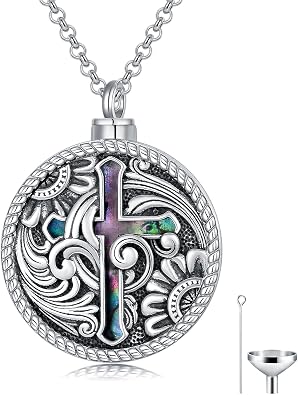PELOVNY Urn Necklaces for Ashes of Loved Ones 925 Sterling Silver Personalized Heart Locket Urn Necklace Cremation Keepsake Memorial Jewelry Gifts for Women Men