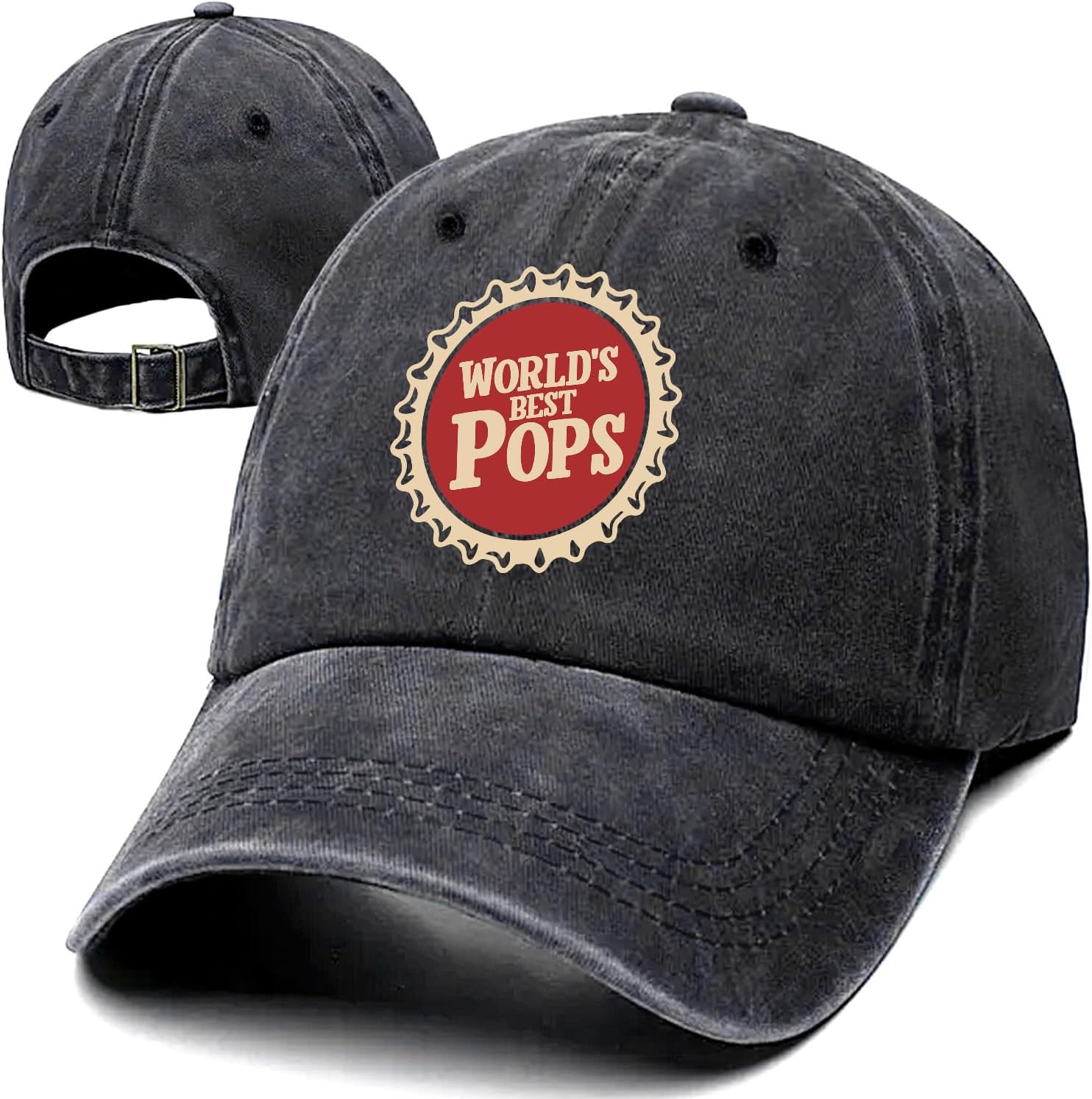 Funny Retro Washed Cotton Baseball Cap, Adjustable Lightweight and Breathable Outdoor Sun Hat