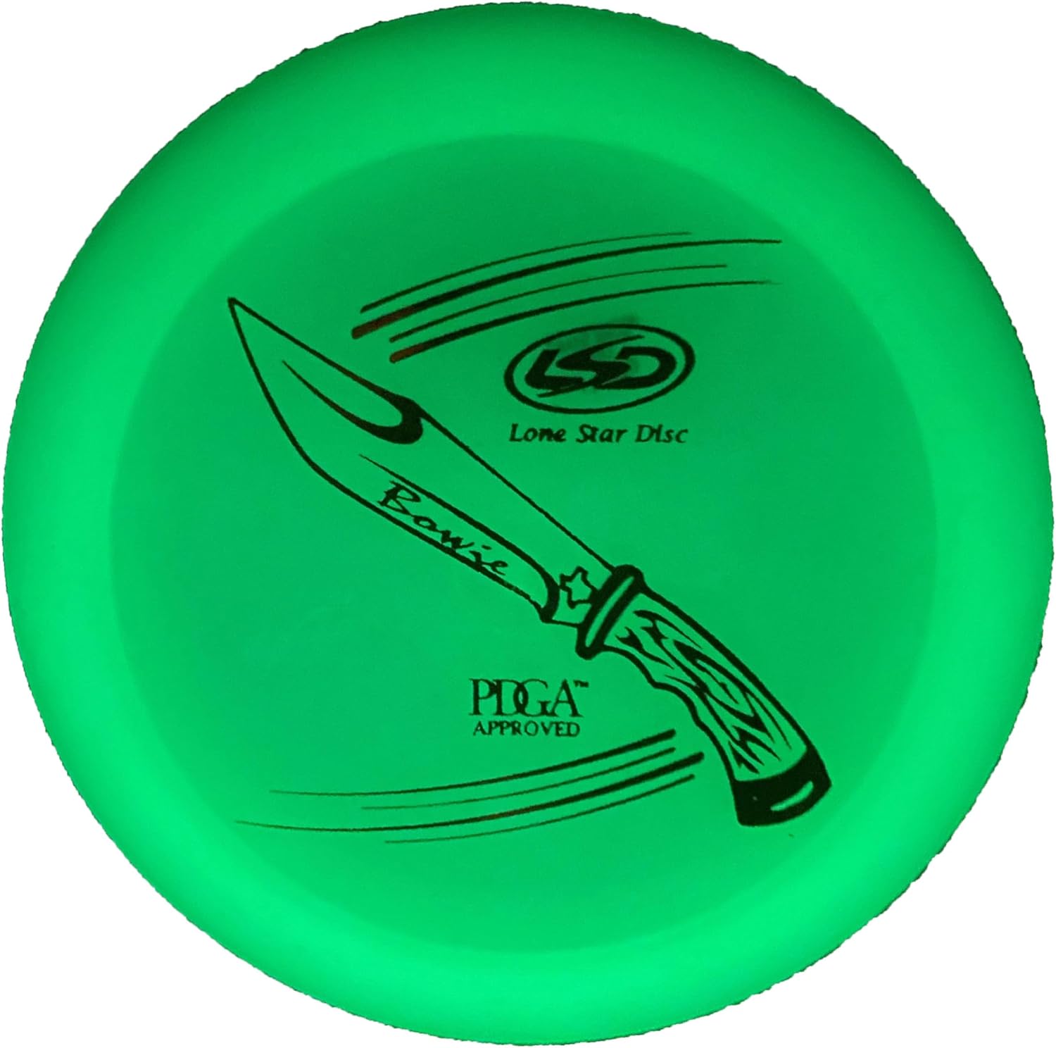 Lone Star Disc Glow Bowie | Overstable Disc Golf Distance Driver | Durable & Smooth Premium Plastic | Accurate Backhand & Forehand Bombs | Colors May Vary