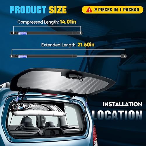 Miniatura 2 de Soportes de elevación de ventana trasera amortiguadores 4576 para Chevrolet Trailblazer 2002 2003 2004 2005 2006 2007, paquete de 2