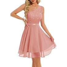 BeryLove Womens Sequin Homecoming Formal One-Shoulder Cocktail Dress for Teens