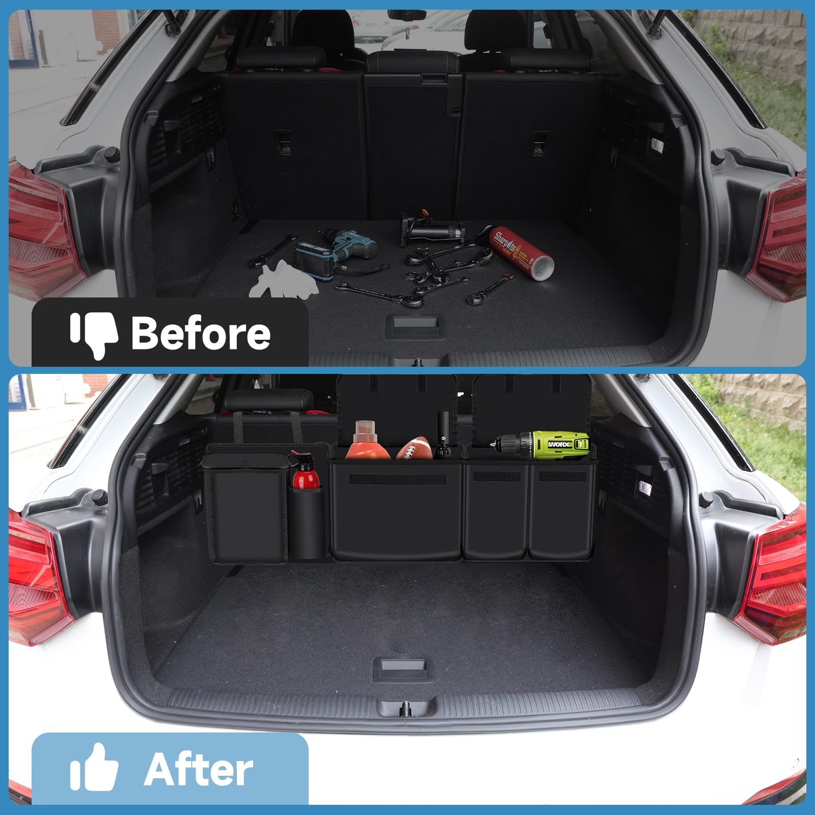 Organisateur Coffre Voiture Einesin - 110x52cm Noir - Rangement Imperméable