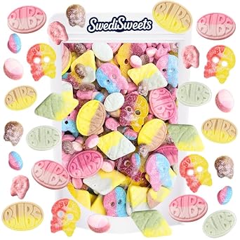 Mega Bubs Candy Variety Pack Authentic Swedish Pick and Mix Vegan, Fruity & Sour Bulk Sweets for Sharing or Gifting 1/2 lbs - 227g