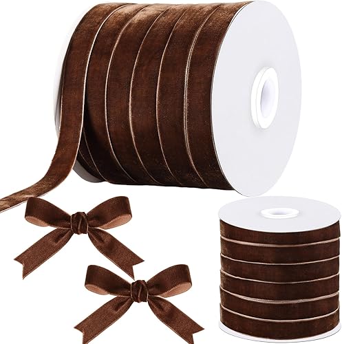 Miniatura 454 de Chuangdi 3/8 pulgadas, 60 yardas, cinta de terciopelo azul verde azulado de Navidad, cintas anchas de terciopelo vintage para adornos de árbol