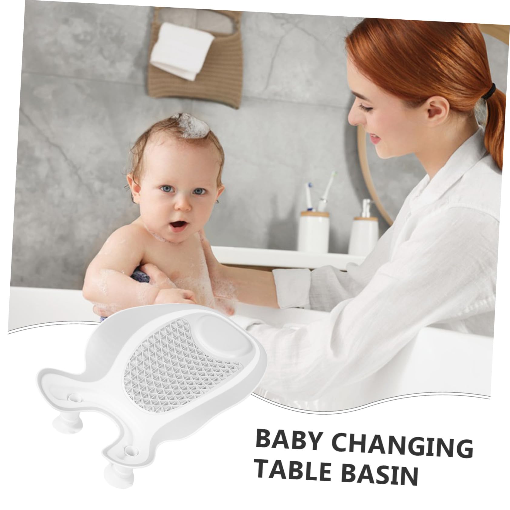 Support de Bain pour Bébé -né en Plastique, Siège Inclinable Portable