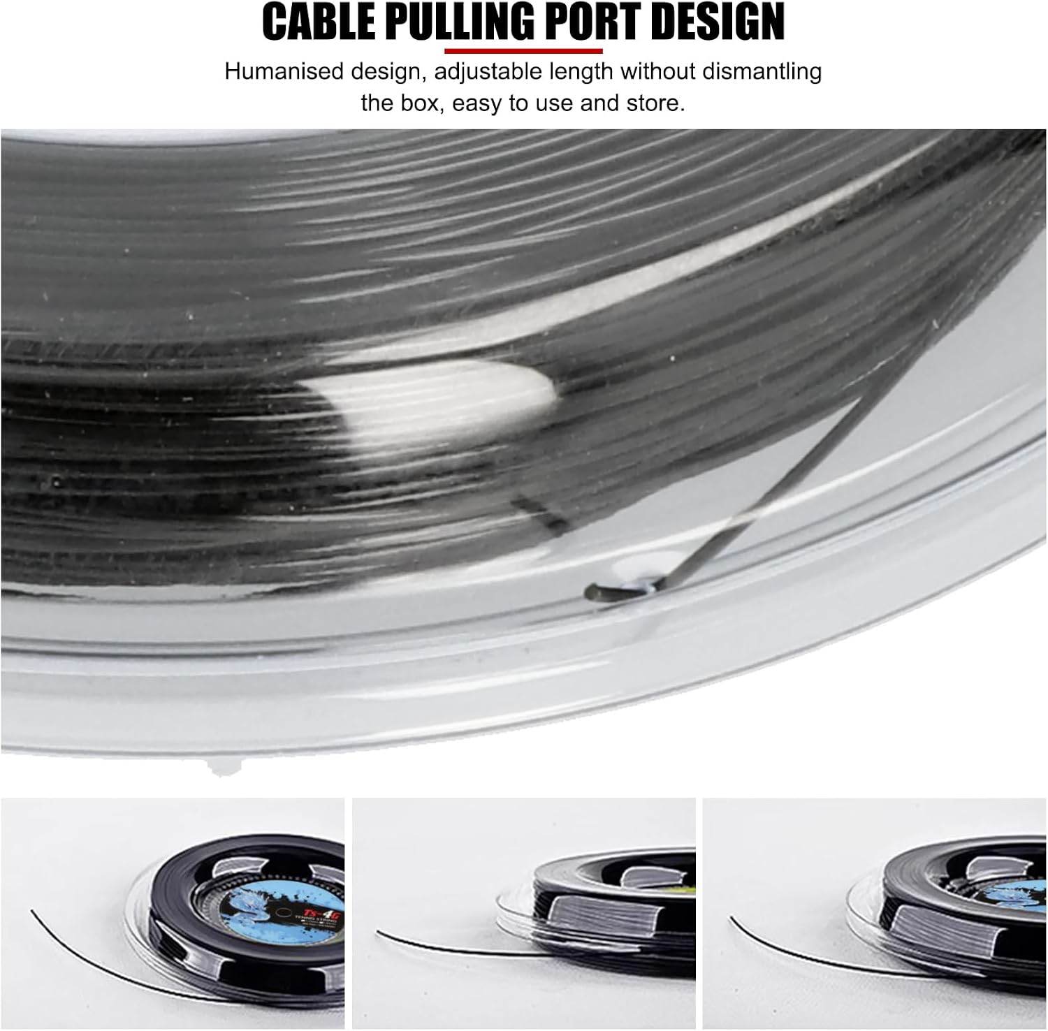 200m Durable Polyester Tennis Racket String Round Strike‑Resistance Hard Racquet String