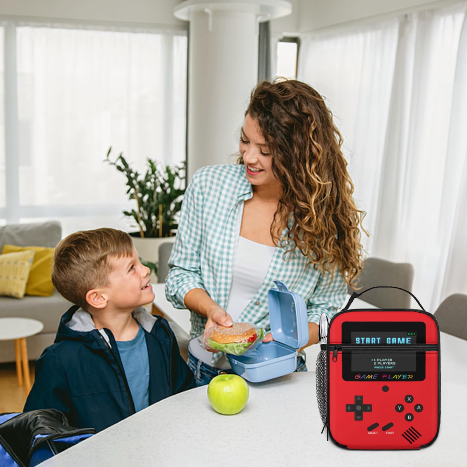 Lonchera para niños, consola de juegos para niños, lonchera aislada, reutilizable, portátil, para adolescentes, niños, escuela