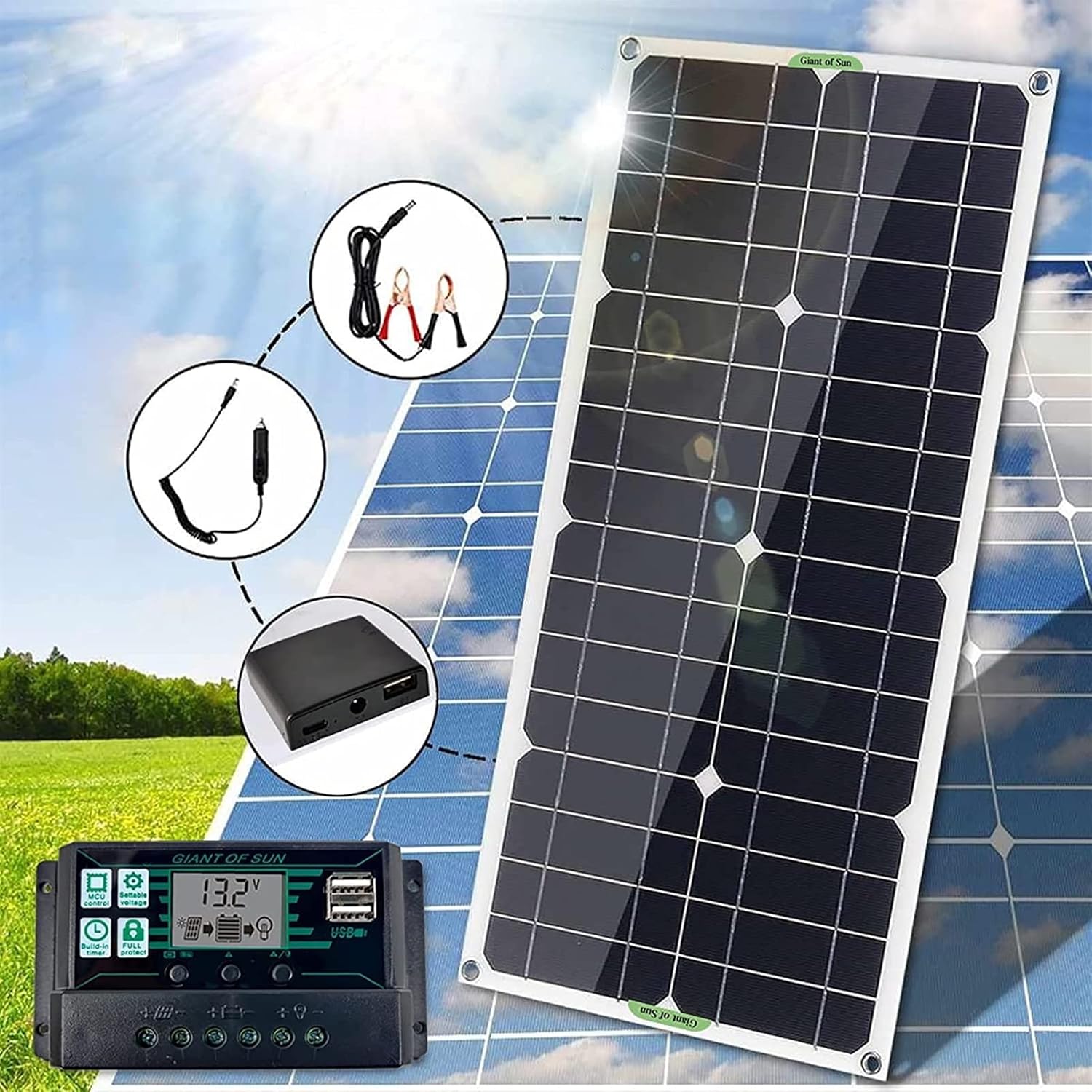 おすすめ 100w 18vソーラーパネル急速充電太陽電池 30aコントローラーポータブル緊急充電屋外充電 おすすめ 100w 18vソーラーパネル急速充電太陽電池 30aコントローラーポータブル緊急充電屋外充電